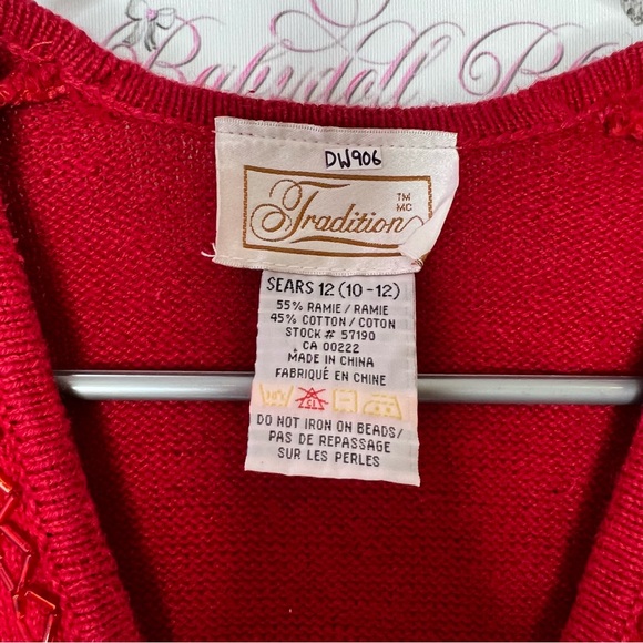 Tradition best embroidered beaded button up Red Embroidered Sweater Vest - Picture 6 of 7